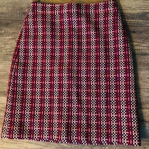 Ann Taylor Pink and Black Plaid Skirt